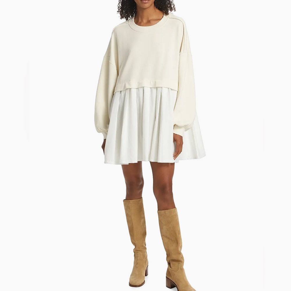 Free People Cream Skater Skirt